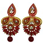 *Золотые латунные индийские серьги с перламутровыми бусинками