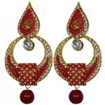 *Золотые индийские серьги из латуни с перламутровыми бусинками