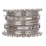 *Серебристый индийский браслет с бисером