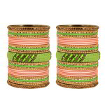 *Разноцветный и золотой латунный индийский браслет со стразами, перламутровыми бусинками