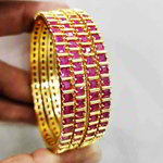 *Золотой и розовый индийский браслет