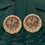 *Разноцветные и золотые латунные индийские серьги с искусственными камнями