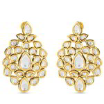 *Молочные и золотые индийские серьги с искусственными камнями