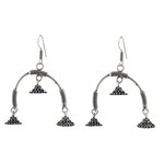 *Серебристые латунные индийские серьги