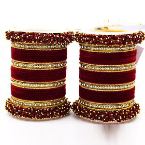 Бордовый, золотой и красный латунный индийский браслет со стразами