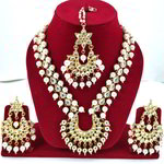 *Молочное и золотое индийское украшение на шею с искусственными камнями