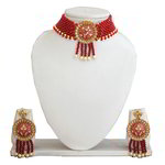 *Бордовое, цвета меди и золотое медное индийское украшение на шею с искусственными камнями
