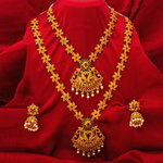 *Золотое индийское украшение на шею со стразами