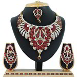 *Бордовое и золотое медное индийское украшение на шею