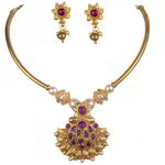 *Молочные и золотые индийское украшение на шею со стразами