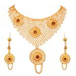 *Коричневое и золотое индийское украшение на шею со стразами