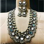 *Серебристое индийское украшение на шею с бисером