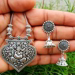 Индийский кулон «Ганеша» на цепочке + серьги-колокольчики