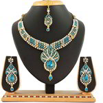 *Цвета меди, золотое и синее медное индийское украшение на шею со стразами