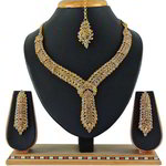 *Золотое медное индийское украшение на шею со стразами