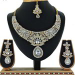 *Молочное, цвета меди и золотое медное индийское украшение на шею со стразами