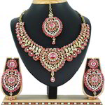 *Цвета меди, золотое и розовое медное индийское украшение на шею со стразами