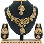 *Цвета меди и золотое медное индийское украшение на шею со стразами