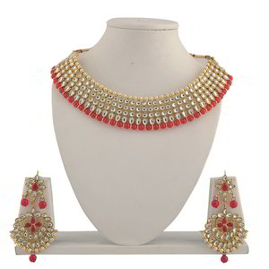 Бордовое, цвета меди и золотое индийское украшение на шею из меди с искусственными камнями