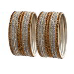 *Золотой индийский браслет из латуни со стразами