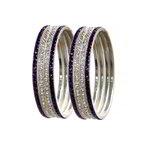 *Лиловый, фиолетовый и золотой индийский браслет из латуни со стразами