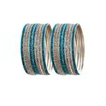 *Золотой и синий латунный индийский браслет со стразами