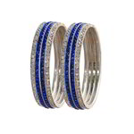 *Золотой и синий латунный индийский браслет со стразами