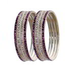 *Лиловый, фиолетовый и золотой латунный индийский браслет со стразами