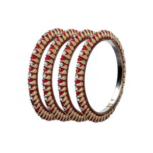 Бордовый индийский браслет из латуни со стразами, искусственными камнями