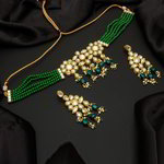 *Разноцветное и золотое индийское украшение на шею со стразами, перламутровыми бусинками