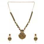 *Зелёное и золотое индийское украшение на шею со стразами