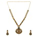 *Зелёное и золотое индийское украшение на шею со стразами