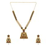 *Зелёное и золотое индийское украшение на шею со стразами