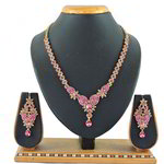 *Золотое и розовое индийское украшение на шею со стразами