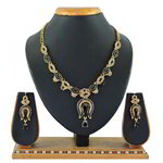 *Чёрное, золотое и серое индийское украшение на шею со стразами