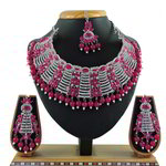 *Бордовое, золотое и красное индийское украшение на шею со стразами