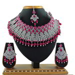 *Золотое и розовое индийское украшение на шею со стразами