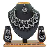 *Чёрное, золотое и серое индийское украшение на шею со стразами