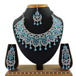 *Золотое и синее индийское украшение на шею со стразами