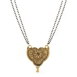 *Чёрное, золотое и серое индийское свадебное украшение (мангалсутра) с бисером