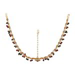 *Разноцветное и золотое латунное индийское украшение на голову (манг-тика) с перламутровыми бусинками