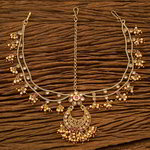 *Бордовое, цвета меди, золотое и красное медное индийское украшение на голову (манг-тика) с перламутровыми бусинками