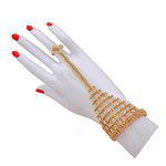 *Золотой латунный индийский браслет со стразами