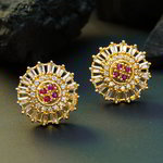 *Лиловые, фиолетовые и золотые индийские серьги со стразами