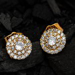 *Серебристые и золотые индийские серьги со стразами