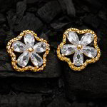 *Серебристые и золотые индийские серьги со стразами