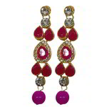 *Золотые и розовые индийские серьги из латуни с перламутровыми бусинками