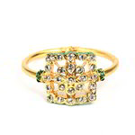 *Зелёный и золотой индийский браслет с искусственными камнями