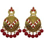 *Золотые индийские серьги из латуни со стразами