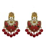 *Разноцветные и золотые латунные индийские серьги со стразами